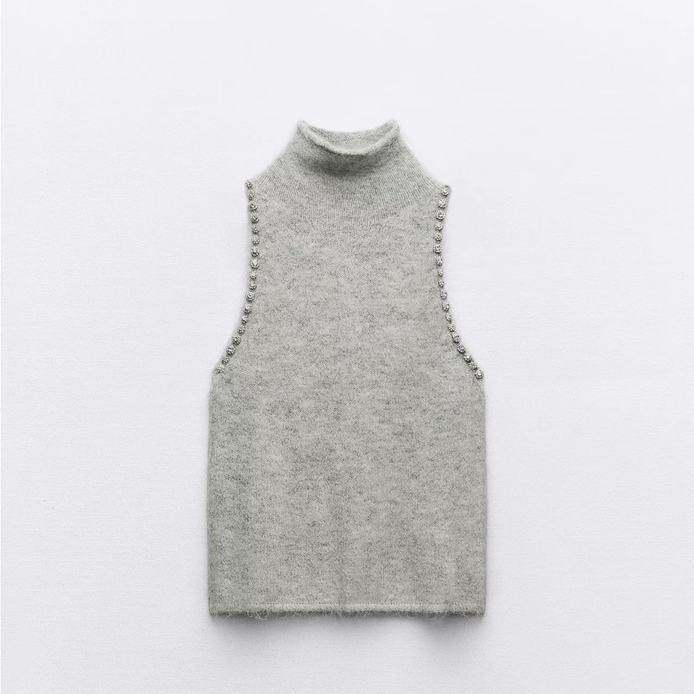 Zara Sleeveless Jewel Knit Top